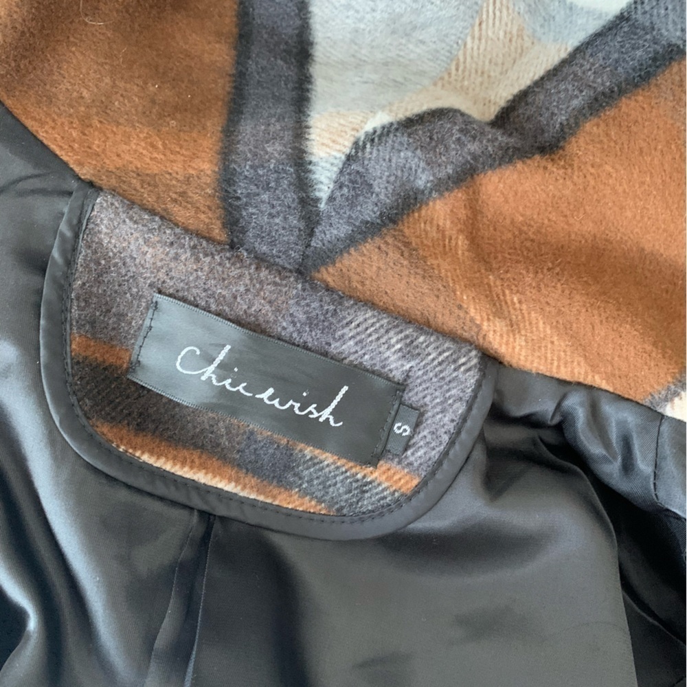 Shawl collar belt tie jacket coat - Picture 8 of 8